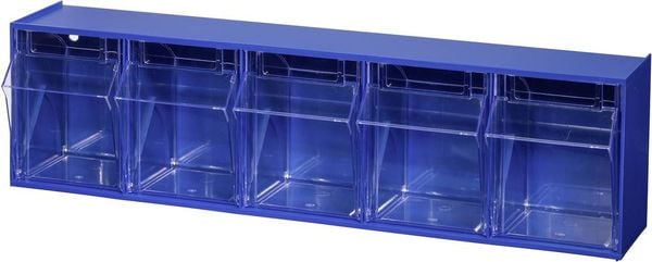 Allit 464430 Klappkasten-Magazin VarioPlus ProFlip 5 (B x H x T) 600 x 165 x 135 mm Blau, Transparent 1 St.