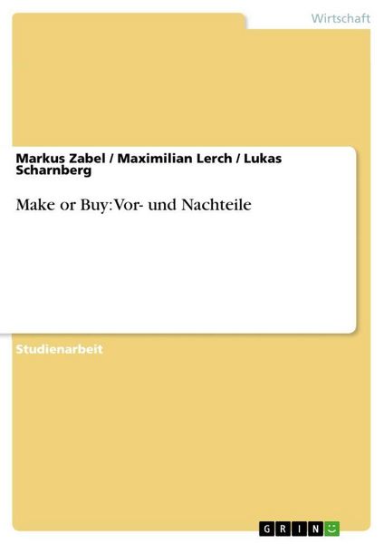 Produktbild: Make or Buy: Vor- und Nachteile