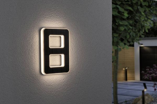 Produktbild: Paulmann 79849 Solar-Hausnummernleuchte 0.20W Warmwei&szlig; Schwarz