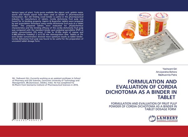 Produktbild: Formulation and Evaluation Of Cordia Dichotoma As a Binder in Tablet