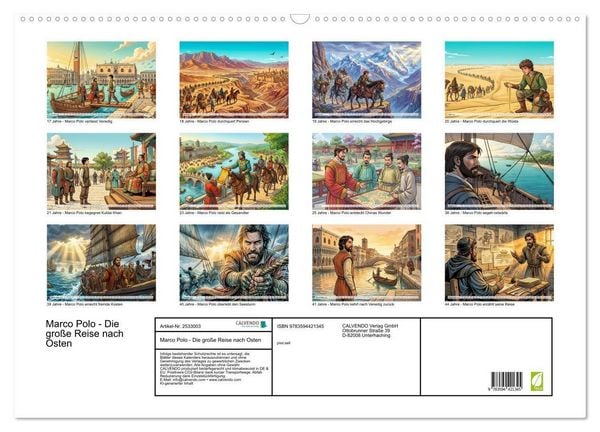 Produktbild: Marco Polo - Die gro&szlig;e Reise nach Osten (Wandkalender 2027 DIN A2 quer), CALVENDO Monatskalender
