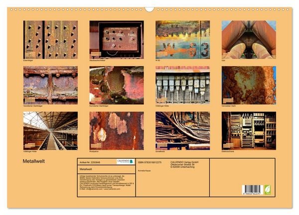 Produktbild: Metallwelt (Wandkalender 2027 DIN A2 quer), CALVENDO Monatskalender
