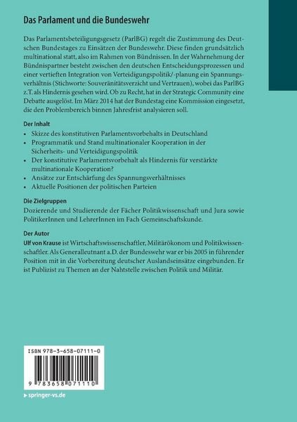 Produktbild: Das Parlament und die Bundeswehr