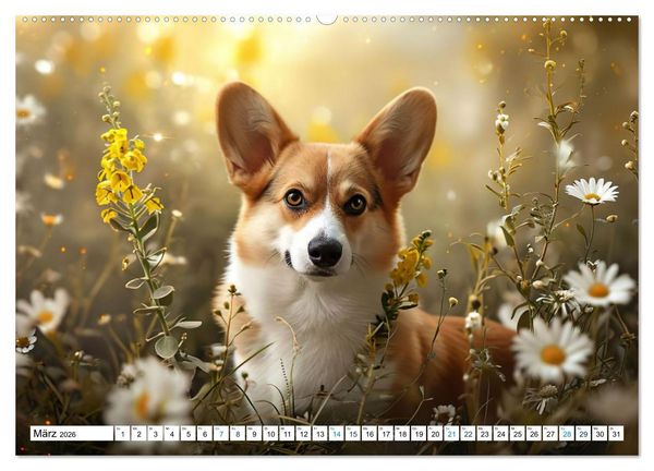 Produktbild: Happy Corgis (Wandkalender 2026 DIN A2 quer), CALVENDO Monatskalender