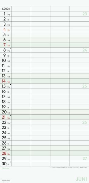 Produktbild: Superplaner M 2026 4 Spalten - Familien-Timer 22x45 cm - Offset-Papier - mit Ferienterminen - Wand-Planer - Familienkalender - Alpha Edition
