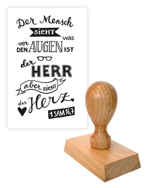 Produktbild: Stempel Der Mensch sieht was vor den Augen ist, Gott aber sieht das Herz. 1 Sam 16,7