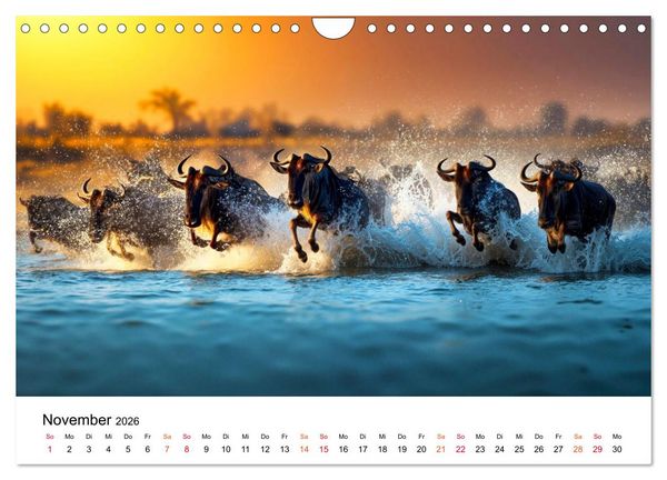 Produktbild: Gnus - die gro&szlig;en Wanderer (Wandkalender 2026 DIN A4 quer), CALVENDO Monatskalender