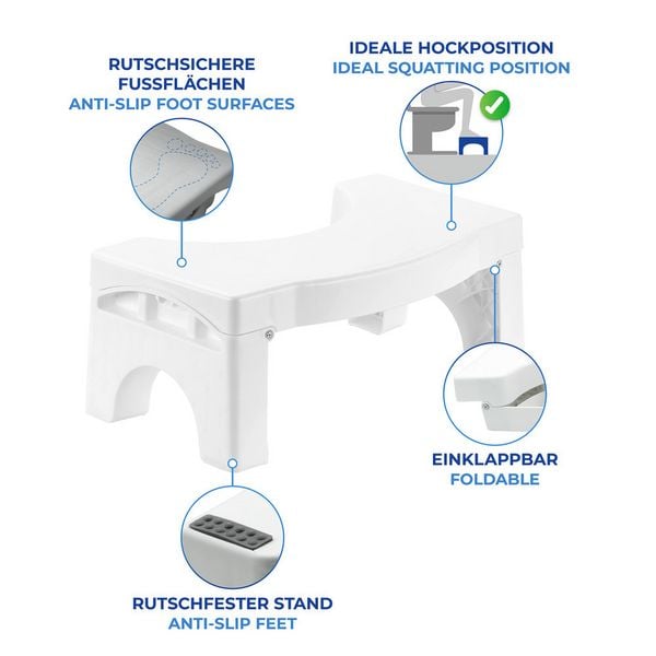 Produktbild: Faltbarer Toiletten-Fu&szlig;hocker, belastbar bis 100 kg