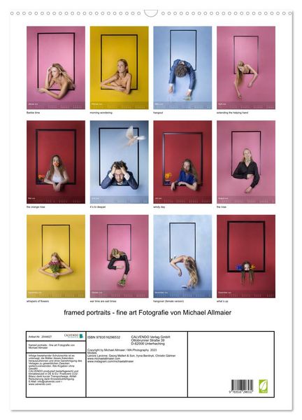 Produktbild: framed portraits - fine art Fotografie von Michael Allmaier (Wandkalender 2026 DIN A2 hoch), CALVENDO Monatskalender