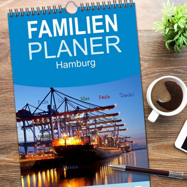 Produktbild: Familienplaner 2026 - Hamburg mit 5 Spalten (Wandkalender, 21 x 45 cm) CALVENDO