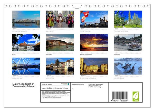 Produktbild: Luzern, die Stadt im Zentrum der Schweiz (Wandkalender 2026 DIN A4 quer), CALVENDO Monatskalender
