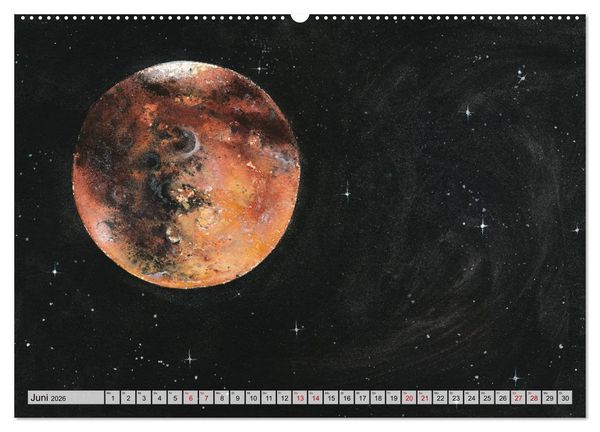 Produktbild: Gemaltes Weltall (Wandkalender 2026 DIN A2 quer), CALVENDO Monatskalender