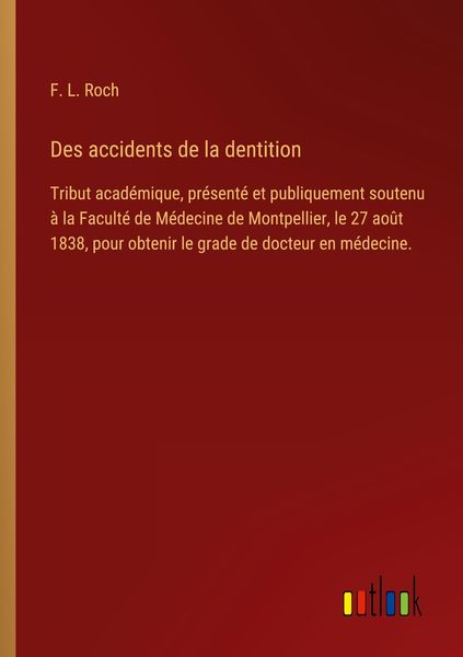 Produktbild: Des accidents de la dentition