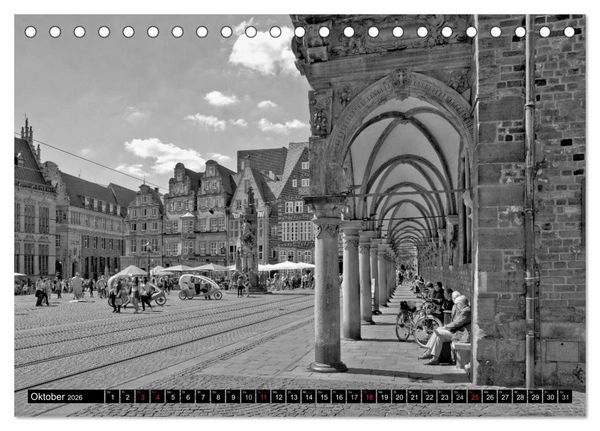 Produktbild: Historisches Bremen (Tischkalender 2026 DIN A5 quer), CALVENDO Monatskalender