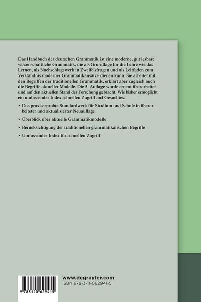 Produktbild: Handbuch der Deutschen Grammatik
