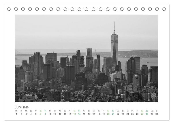 Produktbild: New York in schwarz weiss (Tischkalender 2026 DIN A5 quer), CALVENDO Monatskalender