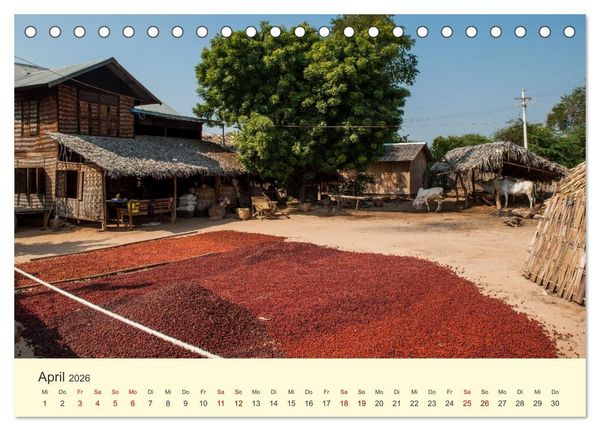 Produktbild: Leben in Myanmar (Tischkalender 2026 DIN A5 quer), CALVENDO Monatskalender