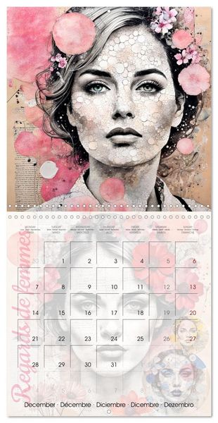Produktbild: Regards de femmes (Calendrier mural carr&eacute; 2026 30x30 cm) Calendrier double avec une page pour vos prises de notes