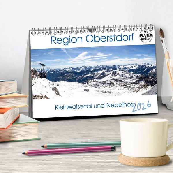 Produktbild: Region Oberstdorf - Kleinwalsertal und Nebelhorn (Tischkalender 2026 DIN A5 quer), CALVENDO Monatskalender