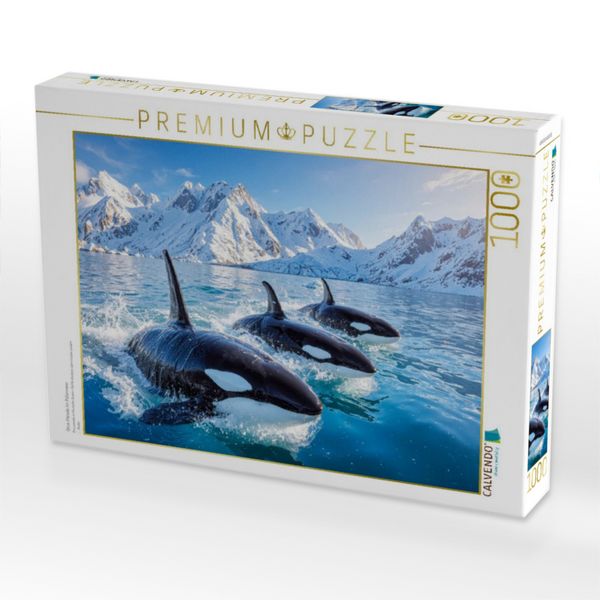Produktbild: CALVENDO Puzzle Orca-Parade im Polarmeer | 1000 Teile Lege-Gr&ouml;&szlig;e 64x48cm Foto-Puzzle f&uuml;r gl&uuml;ckliche Stunden