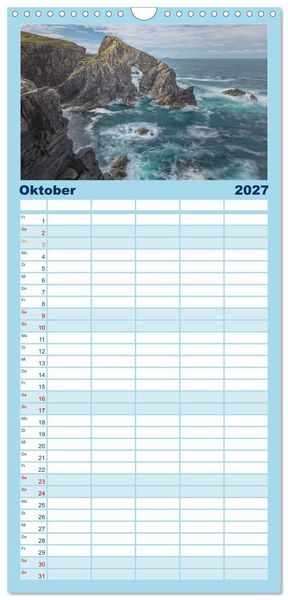 Produktbild: Familienplaner 2027 - Lewis und Harris, die ungez&auml;hmten &Auml;u&szlig;eren Hebriden. mit 5 Spalten (Wandkalender, 21 x 45 cm) CALVENDO