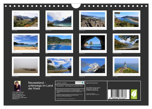 Produktbild: Neuseeland - unterwegs im Land der Kiwis (Wandkalender 2026 DIN A4 quer), CALVENDO Monatskalender