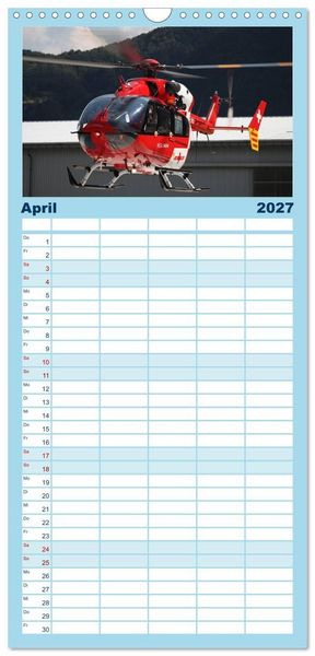 Produktbild: Familienplaner 2027 - Helikopter in der Luft mit 5 Spalten (Wandkalender, 21 x 45 cm) CALVENDO