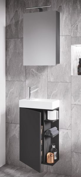 Produktbild: 2-tlg G&auml;ste WC Bad Waschtisch Lumia Spiegelschrank