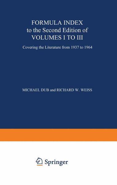 Produktbild: Formula Index to the Second Edition of Volume I to III