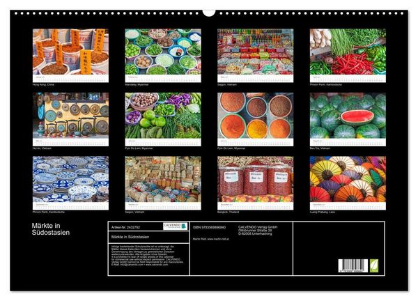 Produktbild: M&auml;rkte in S&uuml;dostasien (Wandkalender 2027 DIN A2 quer), CALVENDO Monatskalender