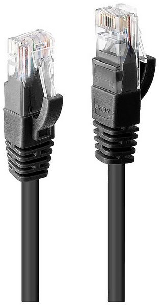 Produktbild: LINDY 48079 RJ45 Patchkabel CAT 6 U/UTP 3.00m Schwarz 1St.