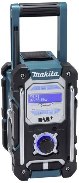 Produktbild: Makita DMR112 Baustellenradio DAB+, UKW AUX, Bluetooth&reg;, USB spritzwassergesch&uuml;tzt T&uuml;rkis, Schwarz