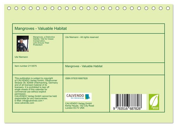 Produktbild: Mangroves - Valuable Habitat (Desk Calendar 2026 DIN A5 landscape), CALVENDO 12 Month DeskCalendar