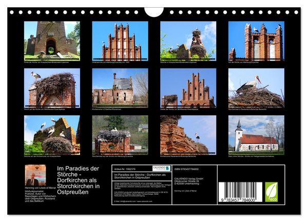 Produktbild: Im Paradies der St&ouml;rche - Dorfkirchen als Storchkirchen in Ostpreu&szlig;en (Wandkalender 2026 DIN A4 quer), CALVENDO Monatskalender