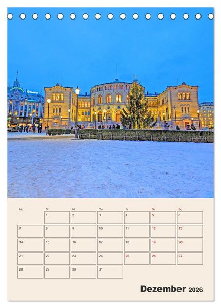 Produktbild: Winterliches Oslo - Terminplaner (Tischkalender 2026 DIN A5 hoch), CALVENDO Monatskalender