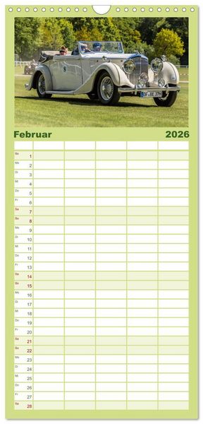 Produktbild: Familienplaner 2026 - Historischer Rennsport - vom Feinsten mit 5 Spalten (Wandkalender, 21 x 45 cm) CALVENDO