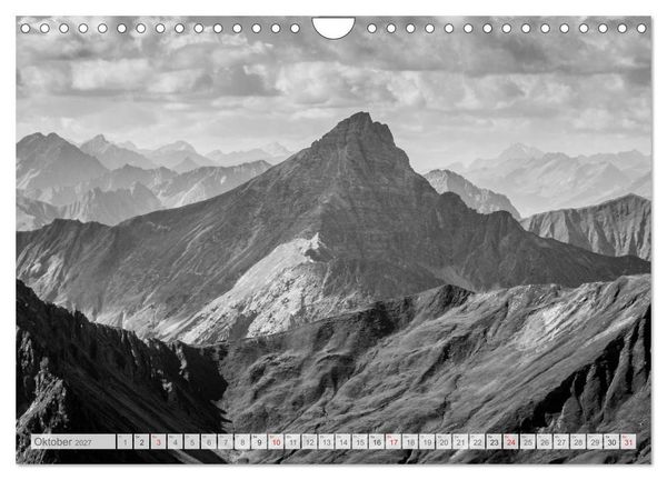 Produktbild: Bergpixels Schwarz-Wei&szlig;e Gebirgstr&auml;ume (Wandkalender 2027 DIN A4 quer), CALVENDO Monatskalender