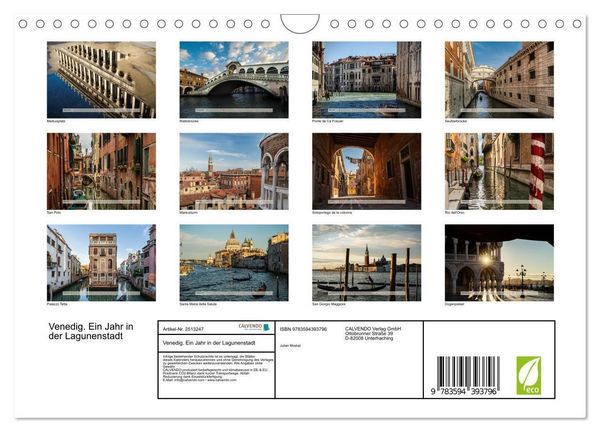 Produktbild: Venedig. Ein Jahr in der Lagunenstadt (Wandkalender 2027 DIN A4 quer), CALVENDO Monatskalender