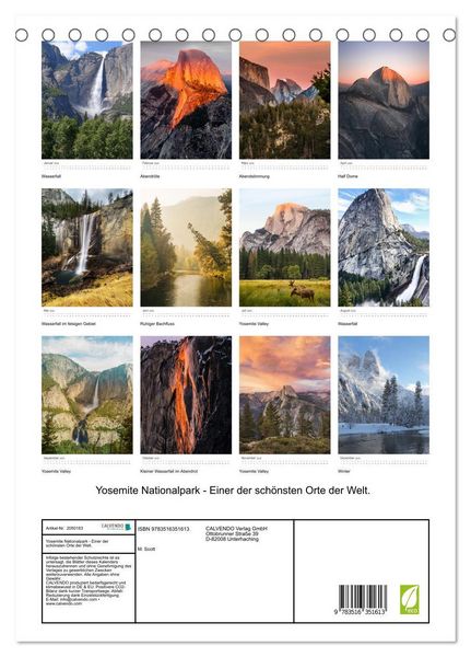 Produktbild: Yosemite Nationalpark - Einer der sch&ouml;nsten Orte der Welt. (Tischkalender 2026 DIN A5 hoch), CALVENDO Monatskalender