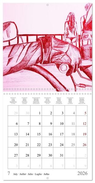 Produktbild: The passion of motorcycling - sketches of freedom (Wall Calendar 2026 12 &times; 12 Inch) CALVENDO 12 Month Wall Calendar
