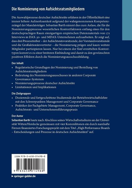 Produktbild: Die Nominierung von Aufsichtsratsmitgliedern