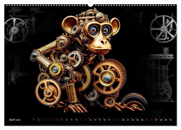 Produktbild: Mechanische Steampunk Tierwelt (hochwertiger Premium Wandkalender 2026 DIN A2 quer), Kunstdruck in Hochglanz