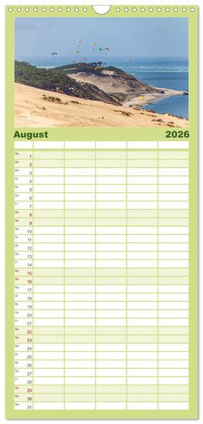 Produktbild: Familienplaner 2026 - Arcachon Bordeaux Cap Ferret mit 5 Spalten (Wandkalender, 21 x 45 cm) CALVENDO