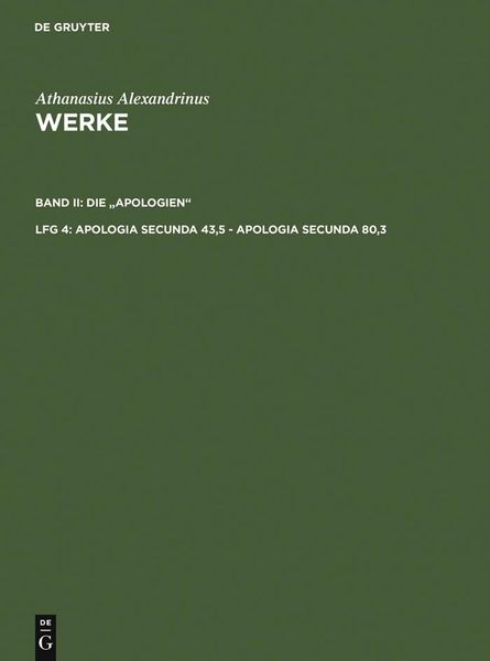 Produktbild: Apologia secunda 43,5 - Apologia secunda 80,3