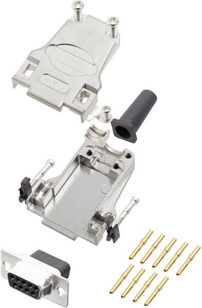 Produktbild: Encitech DTZF09-DBCS-K 6355-0048-11 D-SUB Buchsenleisten-Set 180&deg; Polzahl: 9 Crimpen 1St.