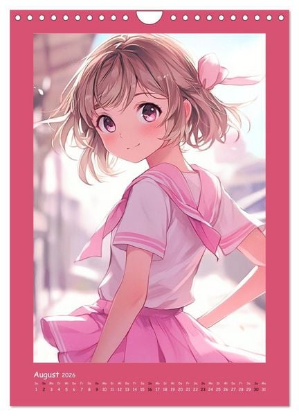 Produktbild: Zauberhafte Momente. Rosa Tr&auml;ume im Manga-Stil (Wandkalender 2026 DIN A4 hoch), CALVENDO Monatskalender