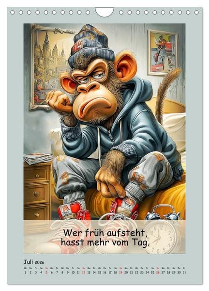 Produktbild: Affengeil. Humor aus dem Gro&szlig;stadtdschungel (Wandkalender 2026 DIN A4 hoch), CALVENDO Monatskalender