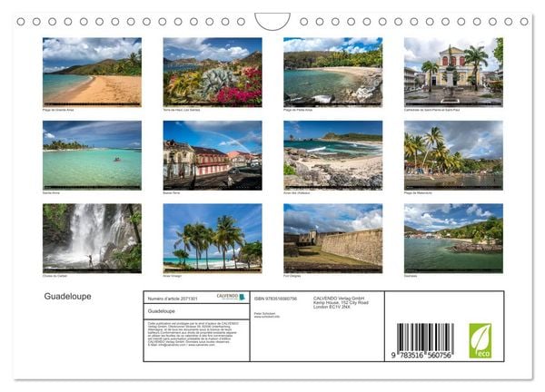 Produktbild: Guadeloupe (Calendrier mural 2026 DIN A4 vertical), CALVENDO calendrier mensuel