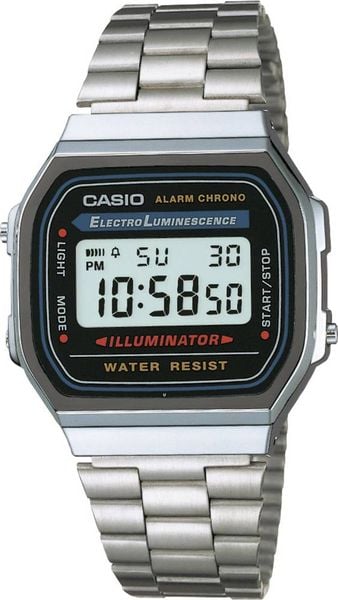 Casio  Armbanduhr A168WA-1YES (B x H) 36.30 mm x 38.60 mm Silber Gehäusematerial=Kunstharz Material (Armband)=Edelstahl