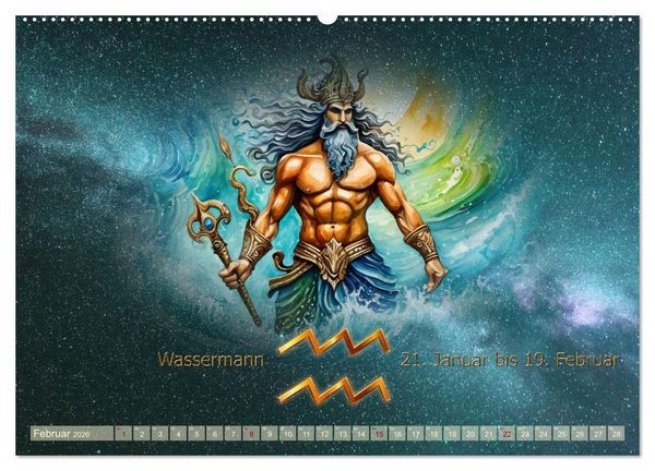 Produktbild: Galaktische Sternkreiszeichen (hochwertiger Premium Wandkalender 2026 DIN A2 quer), Kunstdruck in Hochglanz
